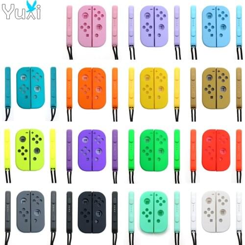 YuXi For Nintend Switch NS Joy-Con Joycon Controller Replacement Housing Shell Case + 2x Wrist Strap Hand Rope