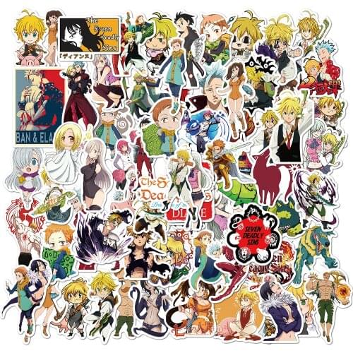 10/30/50 PCS Anime Seven Deadly Sins Sticker Skateboard Motorcycle Guitar Waterproof Graffiti Cool Sticker Decal Wholesale