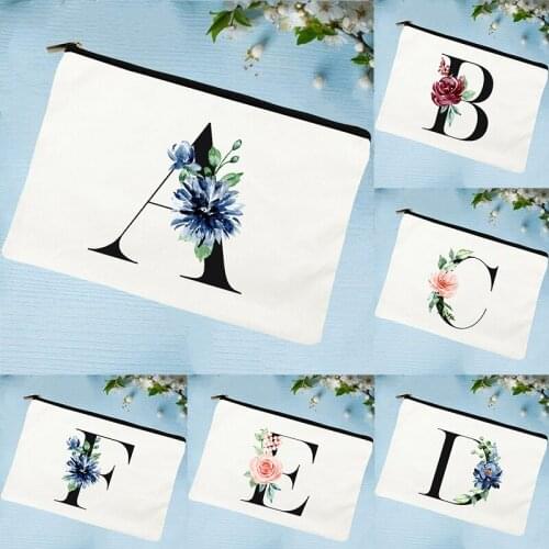 Letter Print Fashion Cosmetic Bags Women Makeup Case Travel Organizer Toiletries Kits Portable Make Up Pouch Students Pencil Bag