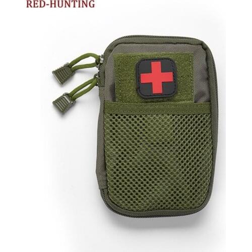 MOLLE Tactical Bags EDC Army Fan Sports Waist Bag w/ Red Cross Stickers Military Combat Pocket Hunting Bag