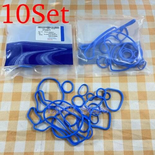 10Sets Cooling System Oil Cooler Gasket Seals Blue NO:24445723 55354072 2724577 For Chevrolet Cruze 1.6L 1.8L Sonic Astra Zafira