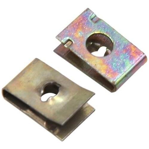 Uxcell a16112100ux1057 50pcs 6mm Hole Dia Metal Retainer Car Door Pannel Screw U-Type Clips Rivets, 50 Pack