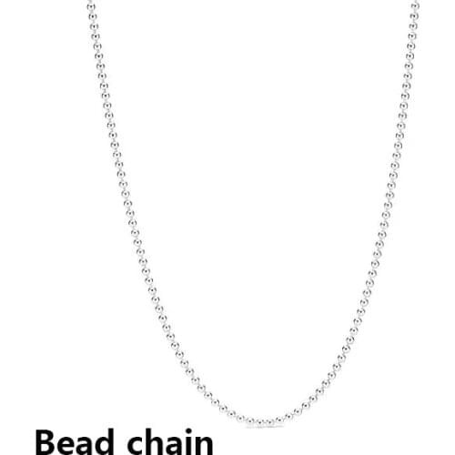 2020 NEW 100% 925 Sterling Silver Polished Ball Chain Necklace Fit Girl Europe Original Fashion Jewelry Gift