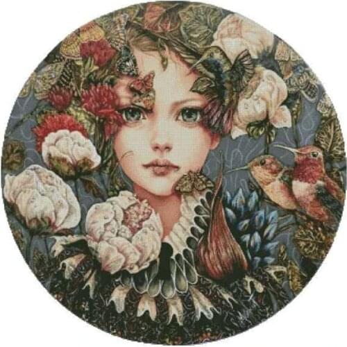 Gold Collection Embroidery Berries Fairy Cross Stitch Kit China with 100% Cotton Floss & Free Shipping for Home Decor & Gifts