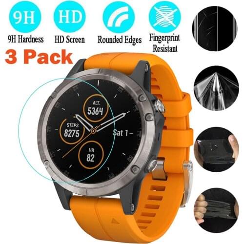 3PC Transparent Clear Protection Film For Fenix 5 Plus smartwatch Oil-resistance Coating Optical Enhancement Film 30