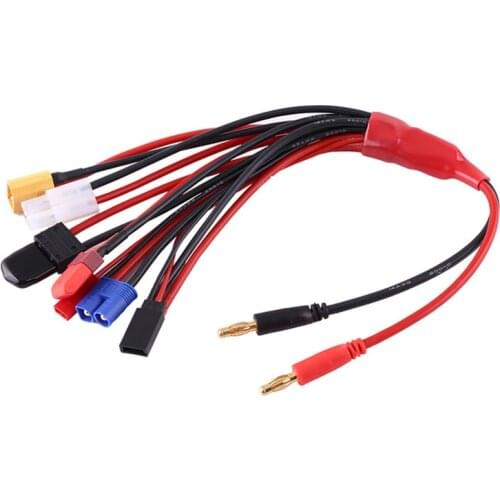 8In1 Charger 4.0mm Banana Adapter Connector T Tamiya Futaba XT60 EC3 JST Wire Cable Lipo Battery RC Drone Imax B6 B6AC