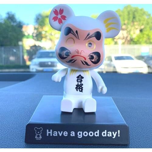 Chinese style shaking head cartoon doll car interior accessories phone holder phone number plate ornaments