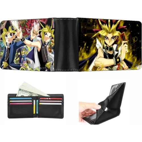 Anime Yu-Gi-Oh! wallet Men women short wallet teenagers Card Holder PU Short Zero Wallet student Coin Purse