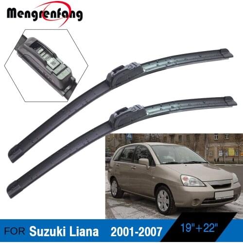 For Suzuki Liana Car Soft Rubber Wiper Blade Front Windscreen Wiper Blades J Hook Arms 2001 2002 2003 2004 2005 2006 2007