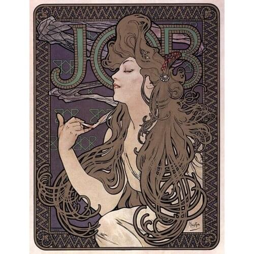 Job Cigarette Paper Mucha SMOKING LARGE METAL TIN SIGN POSTER VINTAGE PLAQUE