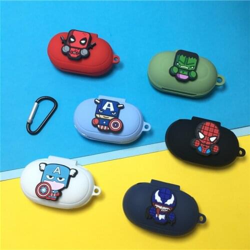Marvel Earphone Case For Samsung Galaxy Buds/Buds+ Soft Silicone Wireless Bluetooth Headphone Cover For Samsung Buds With Hook