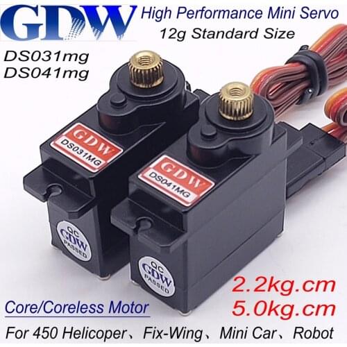 GDW DS031MG DS041MG 12g 2.7kg 5.0kg 7.4v Metal Gear Mini Digital Servo High Speed Voltage 450 helicopter Fix-Wing RC Car Robot