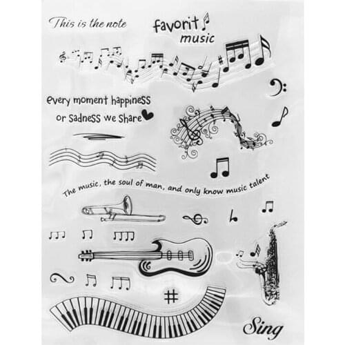 Music Notes Silicone Clear Seal Stamp DIY Scrapbook Embossing Photo Album Decor
