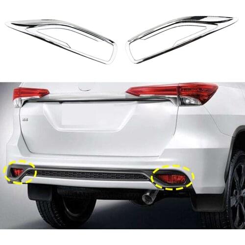 Car Fog Light Covers Surround Air Duct For Toyota Fortune SW4 2016 - 2019 ABS Rear Bumper Tail Fog Light Lamp Cover Stickers