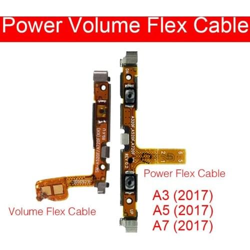 Volume & Power On/off Flex Cable For Samsung Galaxy A3 A5 A7 2017 SM-A320F A520F A720F Switch Audio Down And Up Control Parts