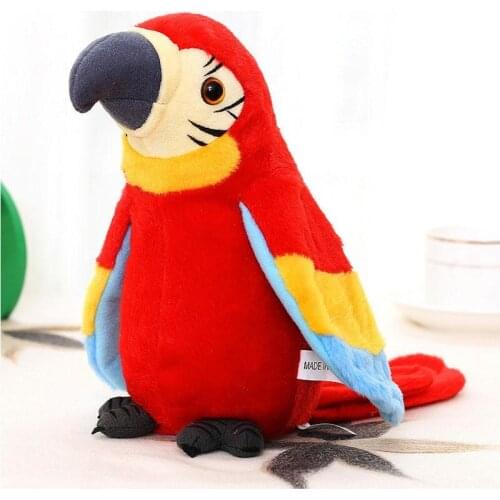 Education Plush Toys Early Electronic Talking Parrot Cute Speaking and Recording Repeats Waving Wings Electric Bird Kids Toy