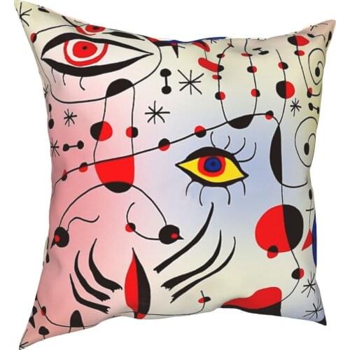 Joan Miro Pattern Prints Pillowcover Home Decorative Abstract Simple Cushion Cover Throw Pillow for Car Double-sided Printing