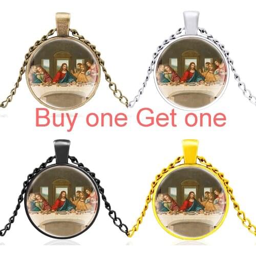 Classic the Last Supper Design Glass Dome Pendant Necklace Men Women Vintage Charm Jewelry Accessories Best Gifts