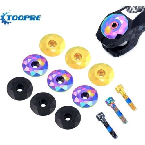 Bicycle Headset Cover Top Cap Titanium Alloy M6 Screw MTB Mountain Road Bike Bowl Stem Set Kits bolts Bike Accessories