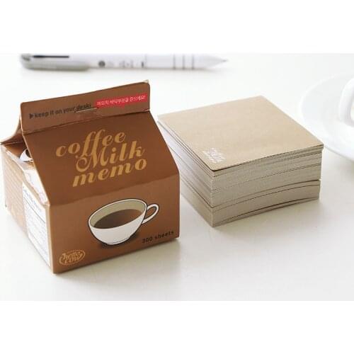 White Milk Memo Set Mini Color Post Notes Green Tea Coffee Banana Paper Note Pad Stationery Office School Supplies F305