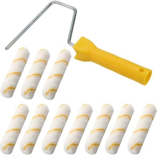 11 Piece 6 Inch Foam Roller Brushes Kit Paint Roller Refills Paint Roller Covers Home Repair Paint Roller Kits