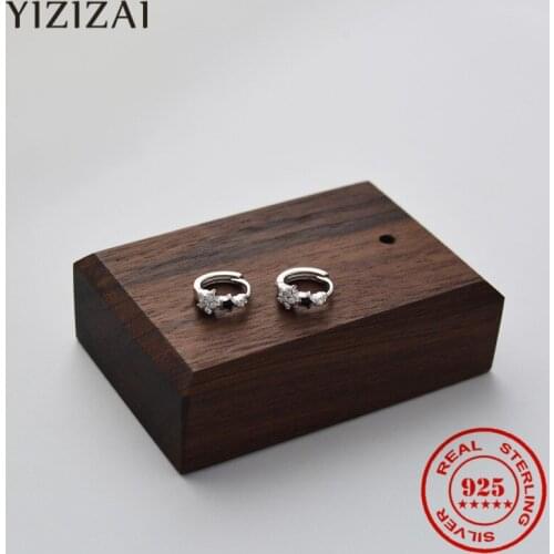 Irregular Black Stars Hoop Earrings For Women 925 Sterling Silver Round CZ Flowers Huggie Anti-Allergy Earring Fine Jewelry Gift