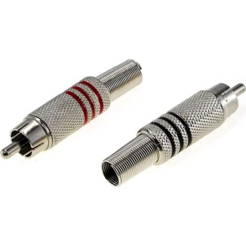 2/6 pcs Metal RCA head nickel-plated lotus head welding audio and video plug amplifier speaker AV plug monitor connector