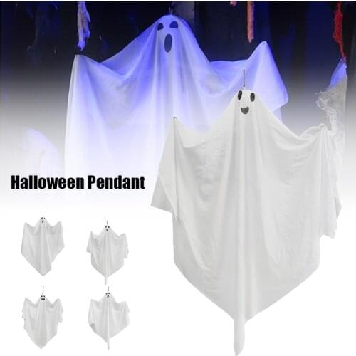 Newly White Hanging Ghost Creative Halloween Decorative Props for Haunted House Secret Room Courtyard Decoration