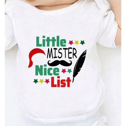 Autumn Kids Clothing Printing Little Mister Baby Boy Winter Clothes Rompers Newborn Girl Christmas Costume Jumpsuit for Babies