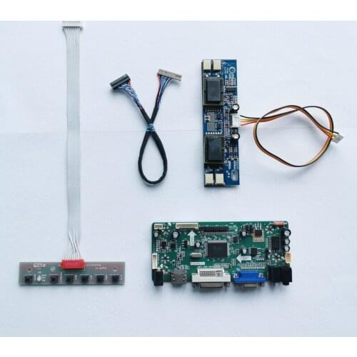 For LT150X1 LTM150XH LCD panel LVDS 20-Pin 15" 1024*768 4CCFL Inverter VGA DVI M.NT68676.2A display controller card DIY kit