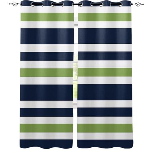 Stripes Multicolor Blue Green White Blackout Curtains For Living Room Window Curtains For Bedroom Kitchen Curtains Drapes Blinds
