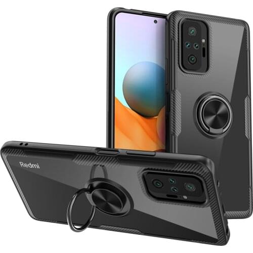 KEYSION Shockproof Case For Redmi Note 10 Pro Max 10S Fashion Transparent Ring Phone Back Cover for Redmi Note 9 Pro Max 9S 8T