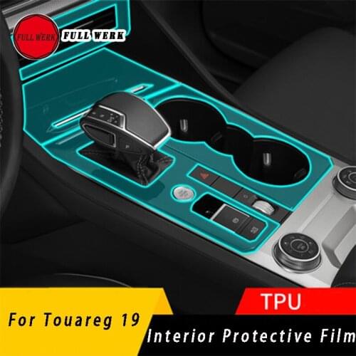 TPU Transparent Car Interior Protective Film Protector Cover for Touareg 19 Central Control Gear Shift Air Vent Door Panel Acces