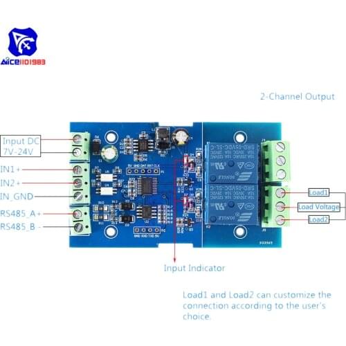 Modbus RTU Relay Module Switch Input & Output RS485/TTL Communication Modbus Controlled Modbus Relay Anti-reverse Protection