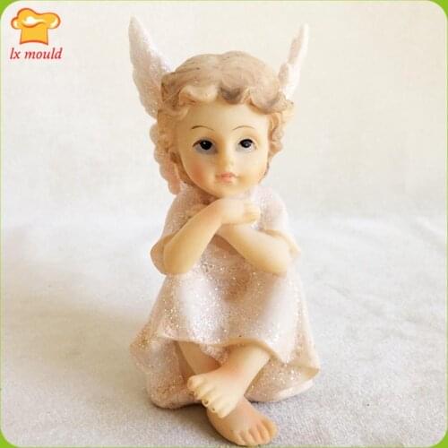 LXYY MOULD Angel 3D Girl Silicone Moulds Chocolate Soft Ceramic Soap Candle Resin Molds