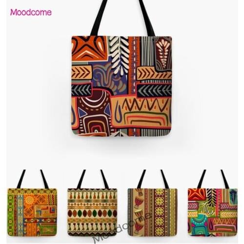 Traditional Ethnic African Design Pattern Fashion Decoration Shopping Tote Bag Exotic Hawi Stylish Water Resistant Shoulder Bag