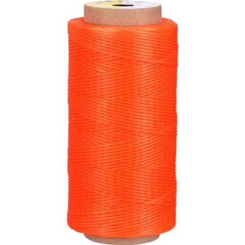 Uxcell Leather Sewing Thread 186 Yards 210D/1mm Polyester Waxed Cord for Manual Sewing, Orange-red