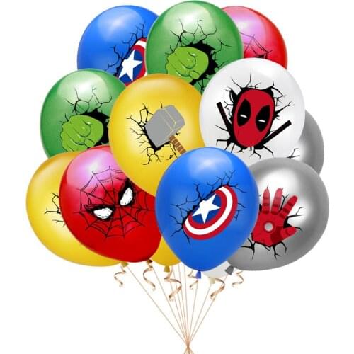 10 pcs/lot Super Hero Balloon Disney Spiderman 12inch Latex Balloons Kids Birthday Party Decoration Baby Shower Balloons