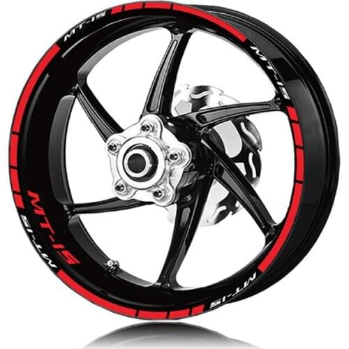 High quality Motorcycle Wheel Logo Sticker Rim Tire Waterproof Reflective Stripe Decals Sticker Suit For Yamaha MT-15 MT15 mt-15