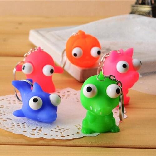 Funny Anti Stress Ball Animal Vent Toy Novelty Products Antistress Extruding Big Raised Eyes Doll Keychain squeeze a small toy