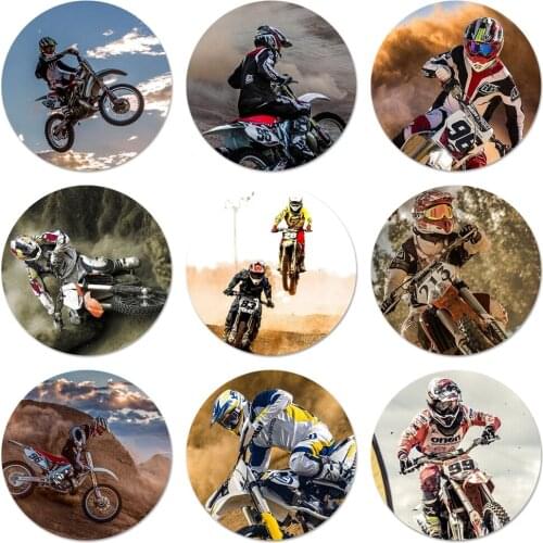 58mm Moto Cross motorcycle sports Icons Pins Badge Decoration Brooches Metal Badges For Backpack Decoration