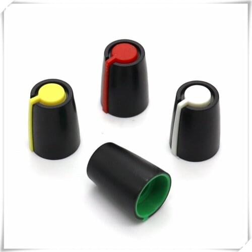10 Pieces Mixer Adjustment Knob Diameter 14mm Height 20mm Plastic Knob Cap 270 degrees D-Shaped Inner Hole 6mm