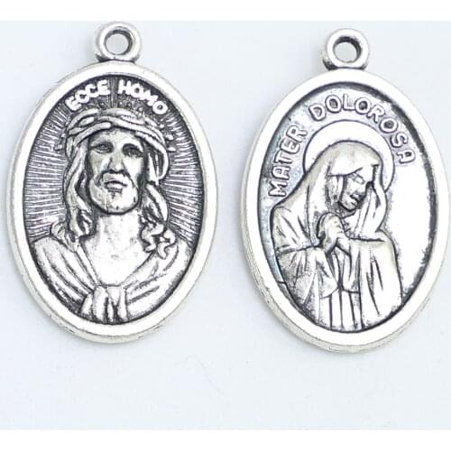 100pcs of Ecce Homo Mater Dolorosa Medal Pendant