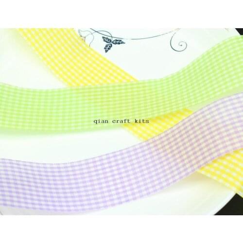 100 yards of Gingham Ribbon, Holiday Gingham Ribbon, Gingham Ribbon mix color 25mm mix color or you specify