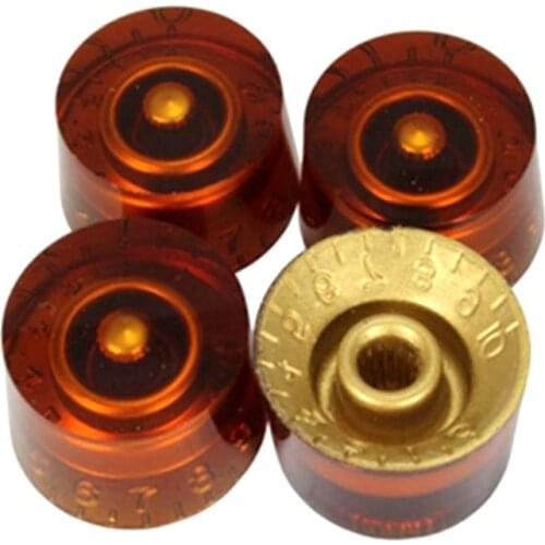 4pcs guitar volume Knobs Top Hat Knobs Speed Volume Tone Pedal Control Knobs for Electric Guitar Bass Transparent