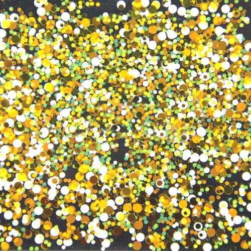 500Gram/lot 1mm2mm3mm Mixed Gold White green Round Dot Round Nail Glitter Round Ultrathin Sequins Nail Art Decoration YMP-01