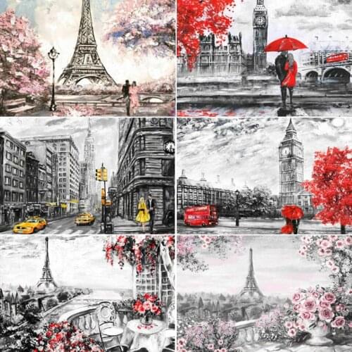 5D DIY Diamond Painting Landscape Paris Tower Cross Stitch Full Drill Square Embroidery Mosaic Art Picture of Rhinestones Decor
