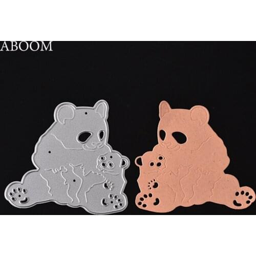 ABOOM 1PC 71MM*74MM DIY Panda Mom And Baby Shape Metal Steel Cutting Dies Book Photo Album Art Card Cut Die For DIY Card Making
