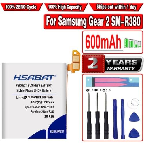 HSABAT 600mAh Battery for Samsung Gear 2 SM-R380 Gear2 R380 SMR380 SM-R381