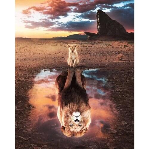 Full diamond embroidery Lion Tiger Diamond Painting animal Full drill Square diamond picture puzzle 5d ,2019 New hot gift ZF435